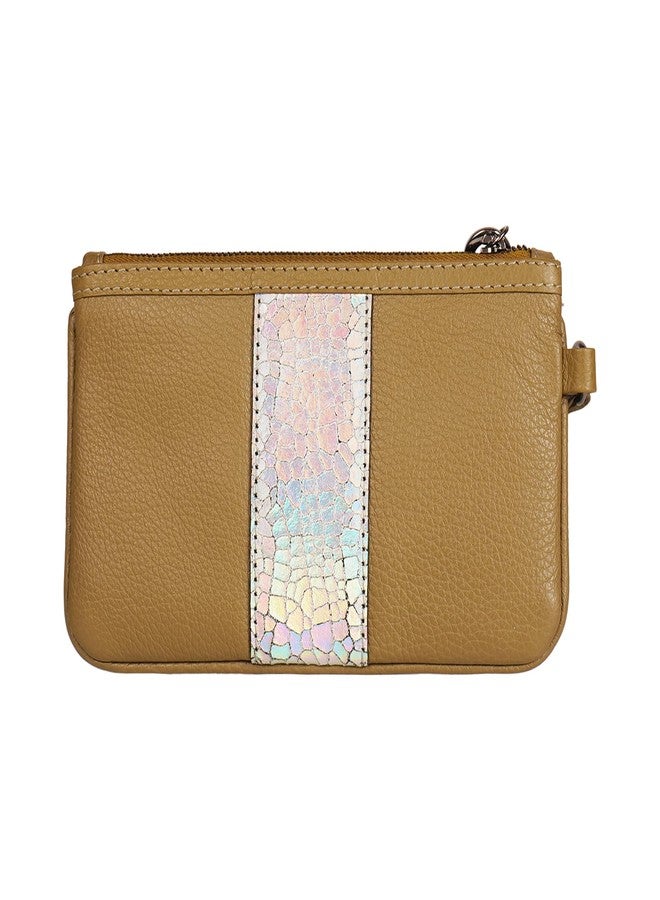 PERF Genuine Leather Wristlet Pouch for Women | Compact Handheld Clutch with Textured Accent & Detachable Strap | Premium Everyday Carry Organizer (OLV/SLV) - Image 2